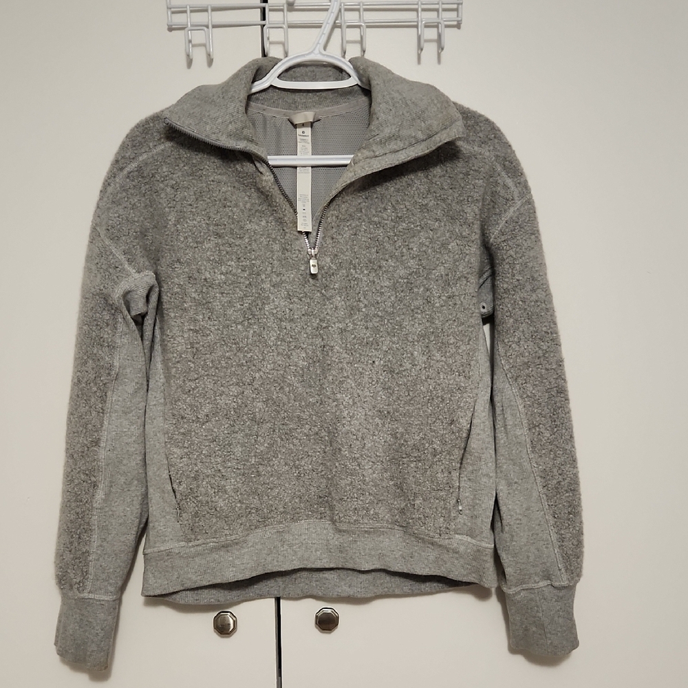 Lululemon Gray Quarter Zip Sherpa Sweater